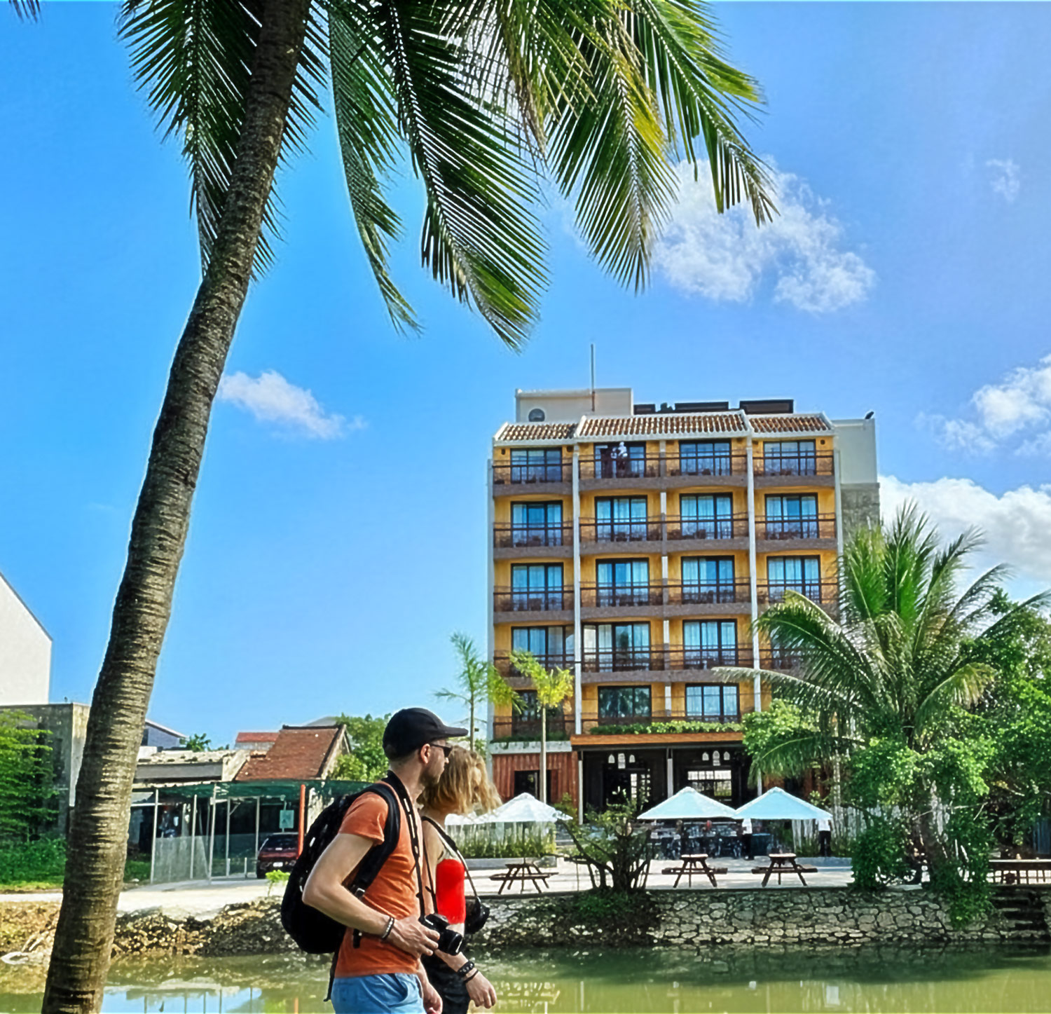 The riverside setting of Little Gem Hoi An