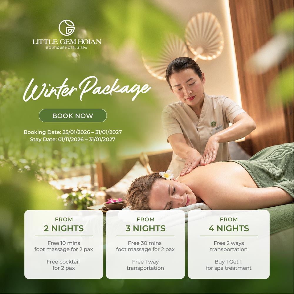 Autumn Package at Little Gem Hoi An. Stay from 1 September to 31 October 2026. Contact us for offer details.